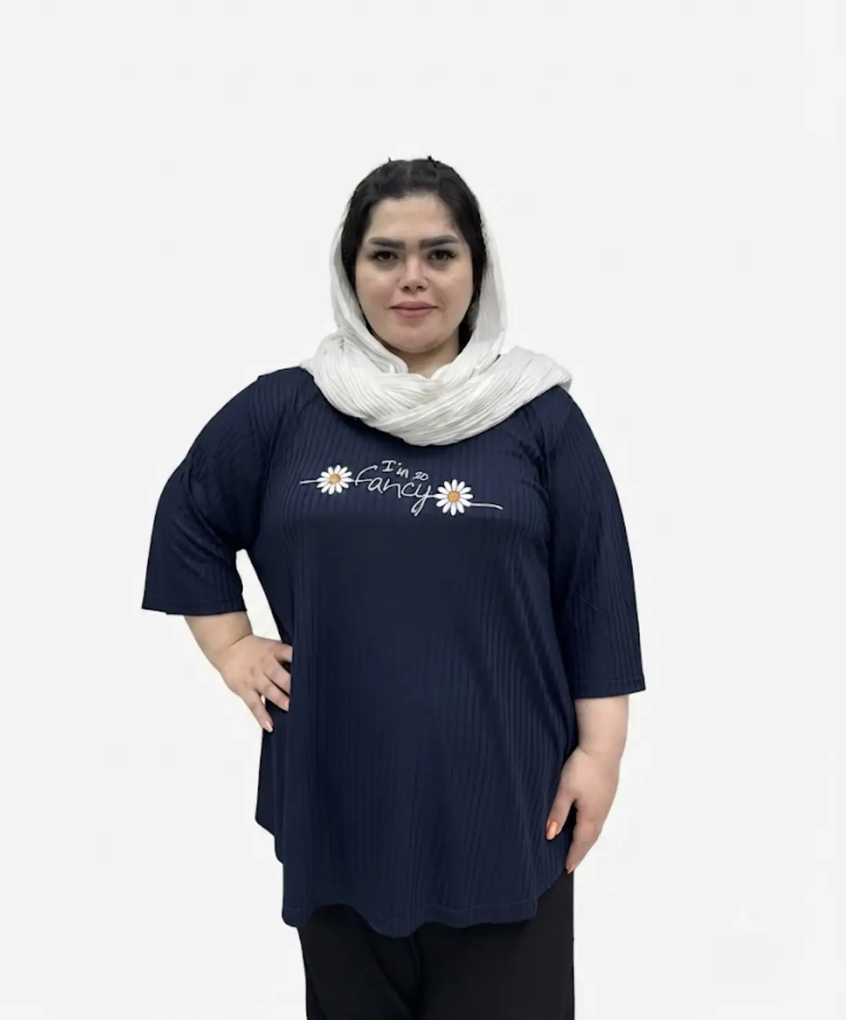 تیشرت زنانه سایز بزرگ طرح I’m so Fancy (دمپا کلوش)