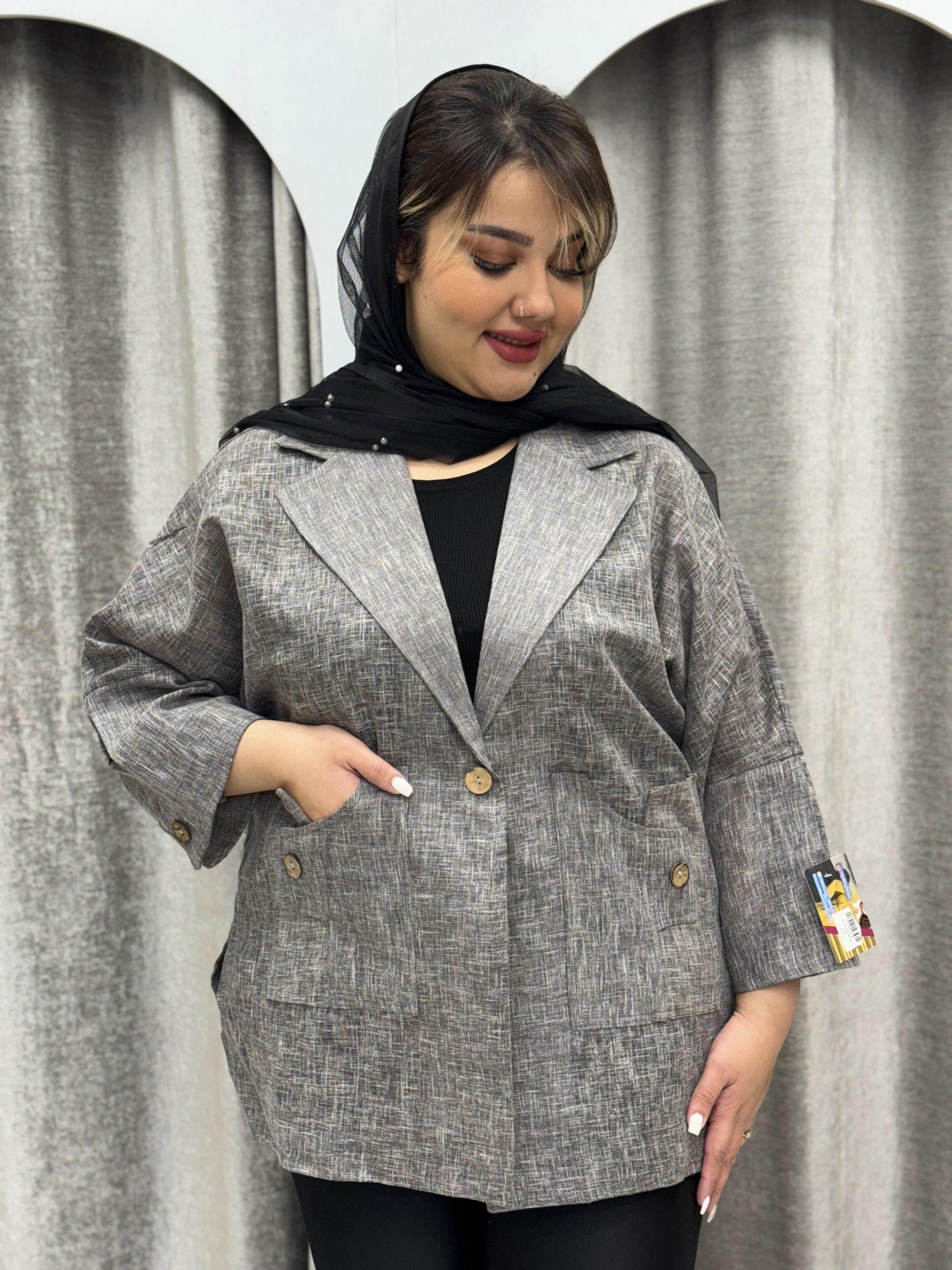 کت لینن هندی دو جیب دکمه: کد 102
