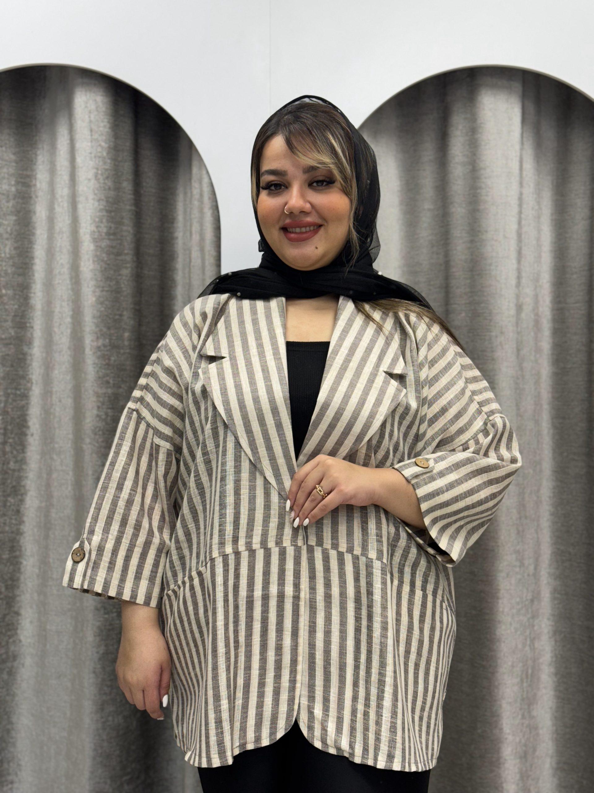 کت راه راه بغل پاگن  :کد 103