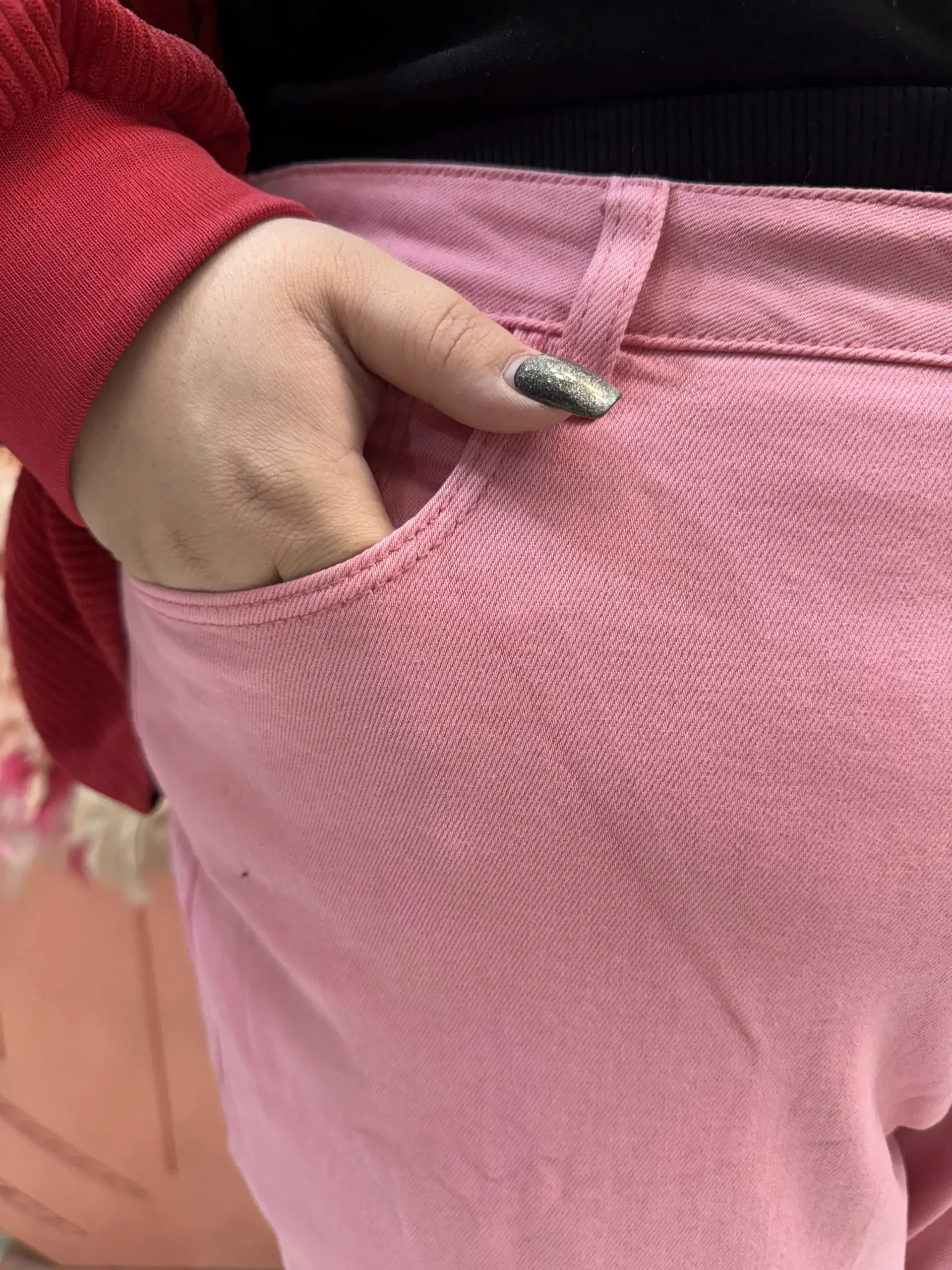شلوار جین صورتی348