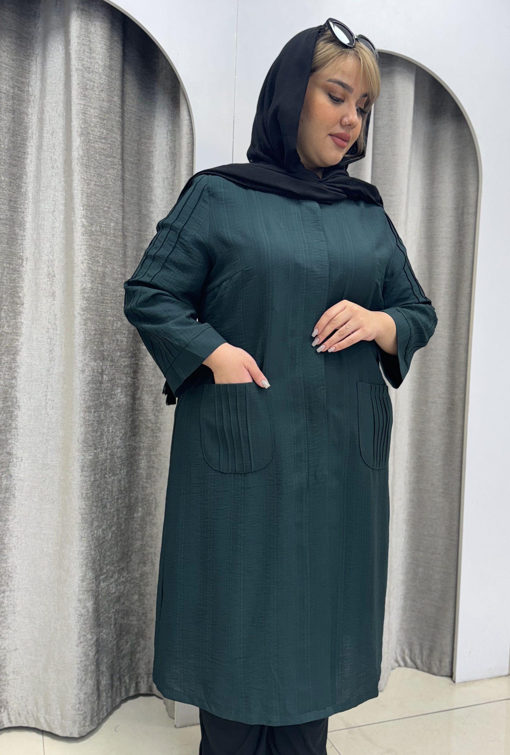 مانتو بلند بابوس جیب نیش کد :112