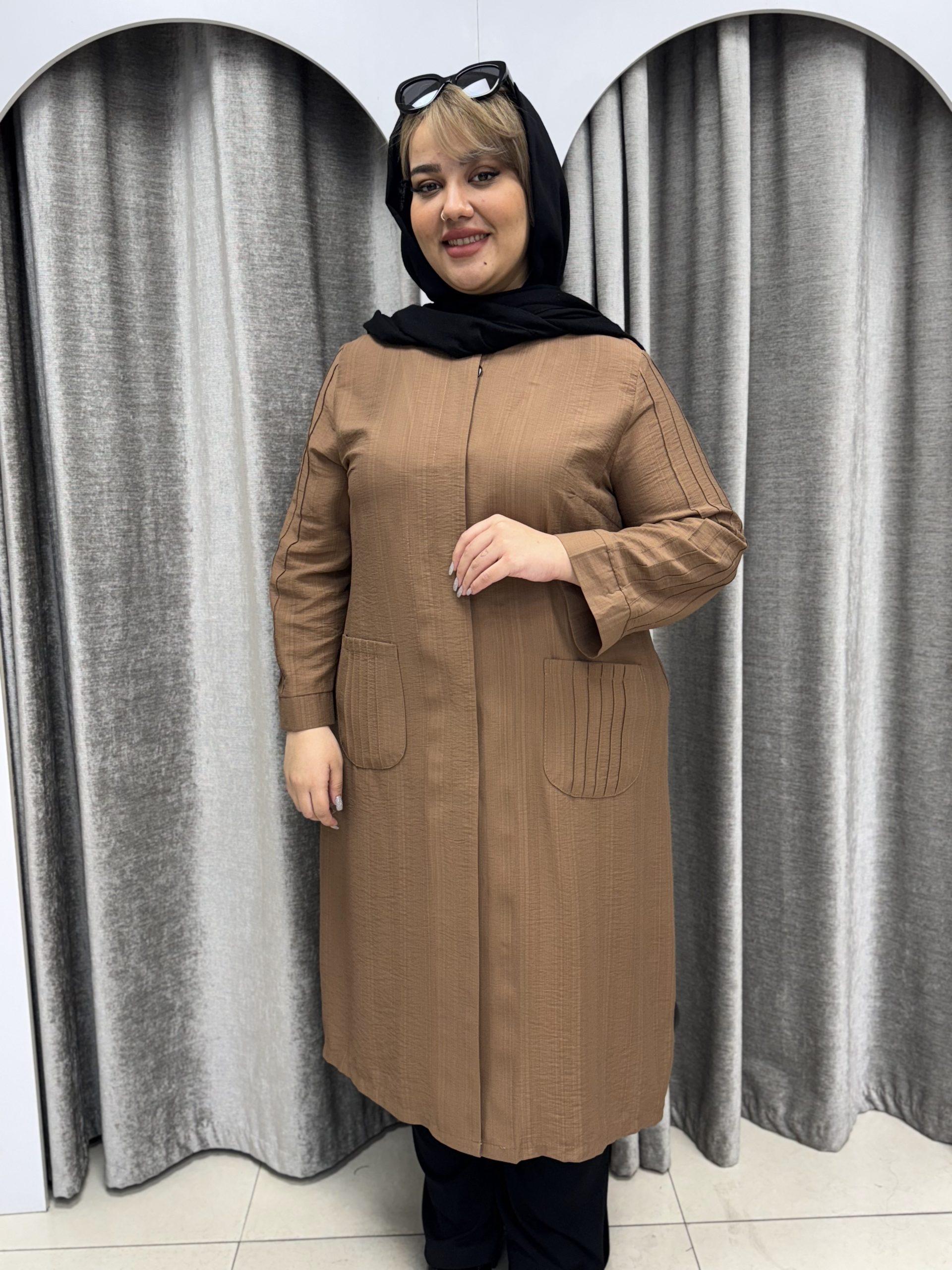 مانتو بلند بابوس جیب نیش کد :112