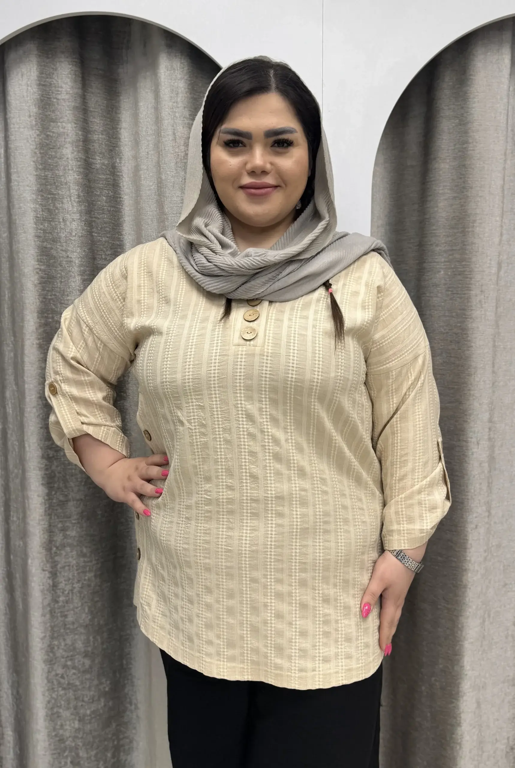 شومیز جلو بسته کوک دوزی 319
